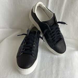 M.Gemi made in Italy black perforated sneaker leather upper & lining IT38/US7.5